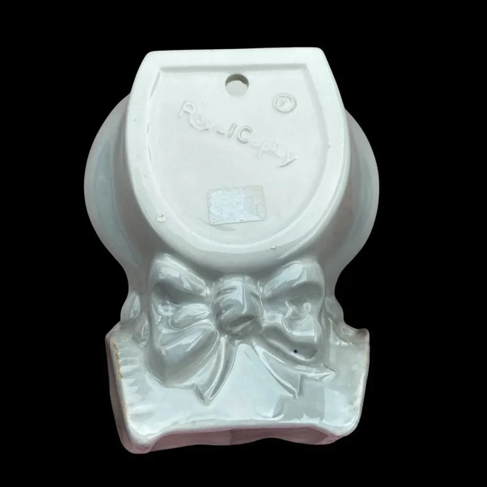 Royal Copley Wall Pocket Lady Head Planter Pug Tail Cottage Core
